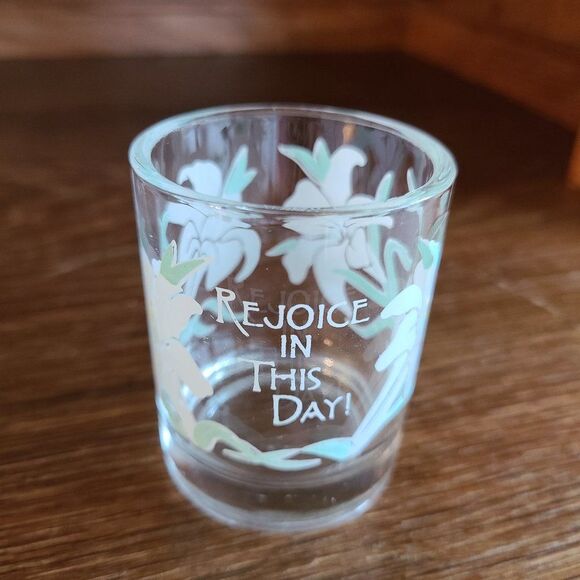 Rejoice In This Day Candle Votive Holder For Easter Christening Confirmation - Picture 2 of 10